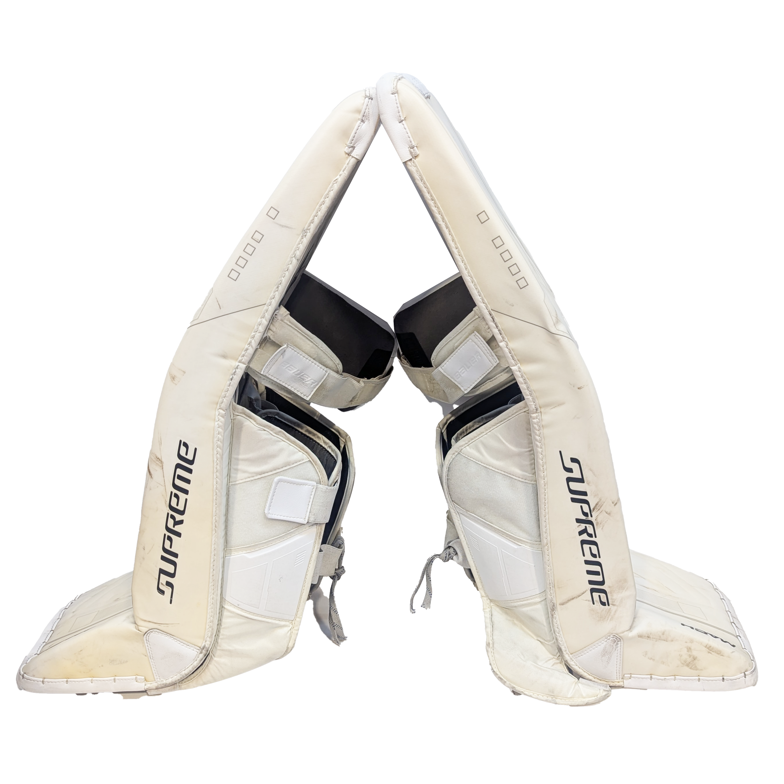 Bauer Supreme Mach - Jambières de gardien USHL d'occasion (blanc/noir)